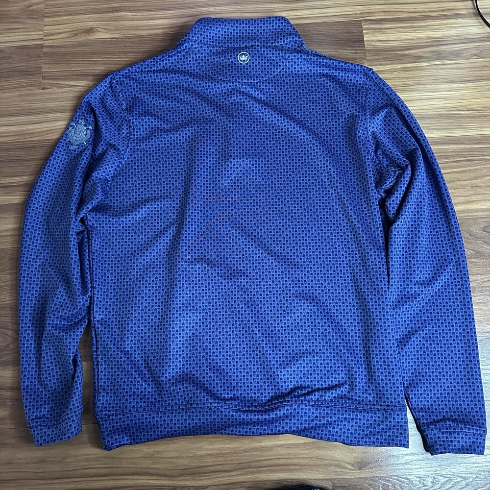 Peter Millar Perth 1/4 Zip Mens Medium Performance Pina Skullada Detroit Golf - Picture 7 of 10